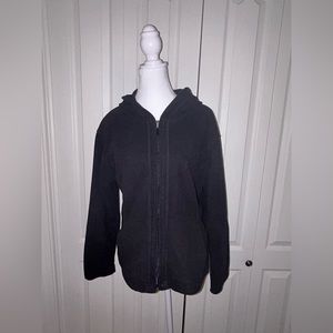 Black fleece zip up hoodie